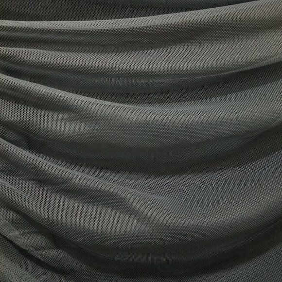 NWT STRAPLESS PRINTED TULLE SHADES OF GRAY DRESS - Picture 7 of 7